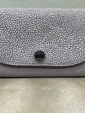 Michael Kors Lilac Pebbled Fold-Over Clutch